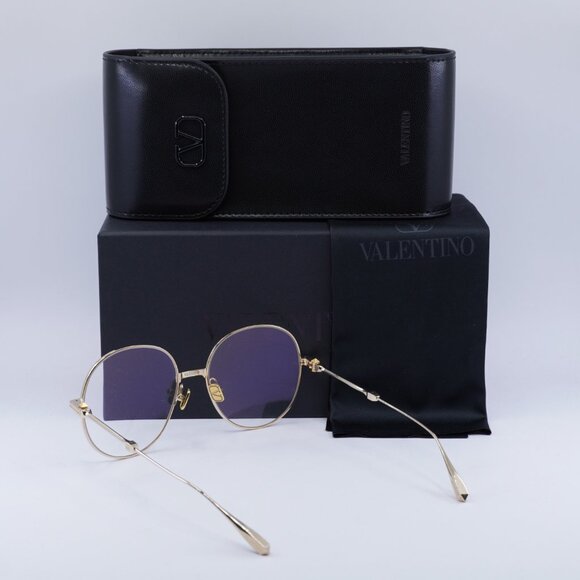 Valentino V-STUD-III VLX-136A Round Eyeglasses 56mm - Light Gold - Picture 10 of 10